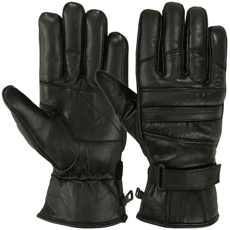 mens warm winter dress glove genuine leather motorcycle gloves black x large