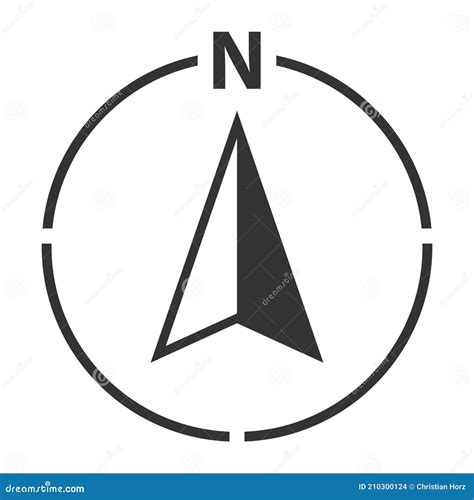 North Arrow Map Orientation Symbol With Letter N Vector Illustration
