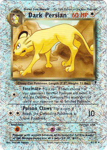 Pokémon Legendary Collection Card 006 Dark Persian Parallelreverse