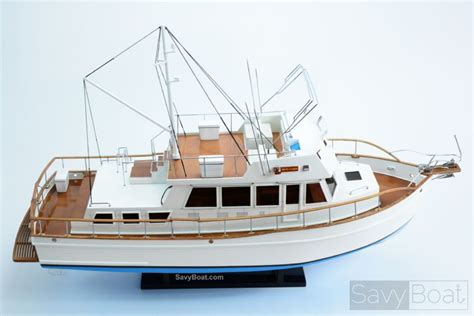 Grand Banks 42 Rc Handcrafted Wooden Boat Model
