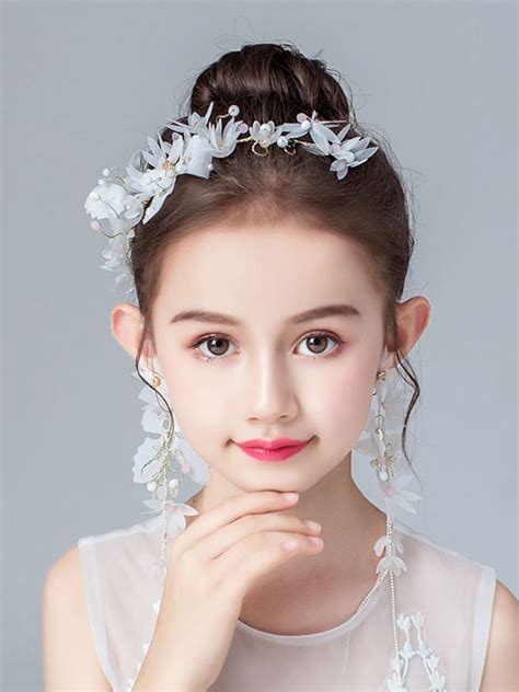 Flower Girl Headpieces Ivory Pearls Accessory Pearl Kids Hair