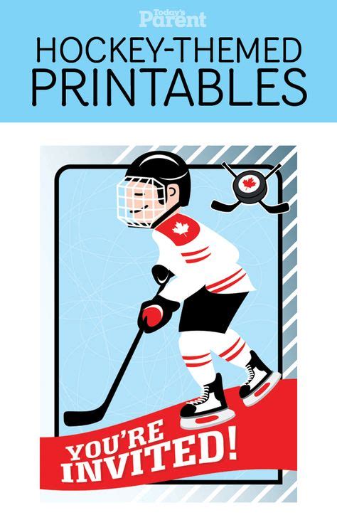 Free Printable Hockey Themed Birthday Invitations
