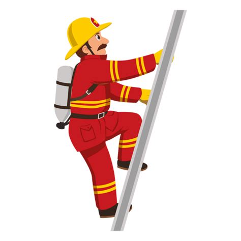 Firefighter Climbing Ladder Svg