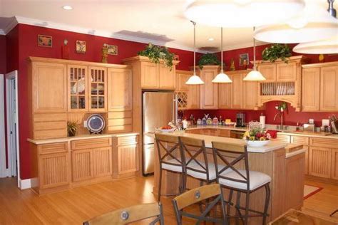 So if you are ready to paint, start by fixing all holes, cracks or dents in the kitchen cabinet walls and doors. pictures of red oak kitchen cabinets (With images ...