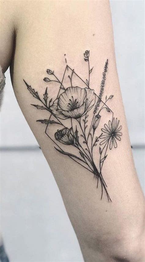 Cute Black Wild Flower Arm Tattoo Ideas For Women Beautiful Tattoo