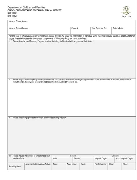 Form Dcf 3002 Download Fillable Pdf Or Fill Online Annual Report One