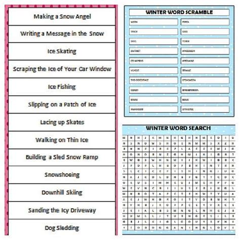 Image Result For Reverse Charades Word List Winter Activities For