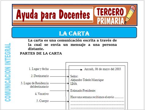 La Carta Para Tercero De Primaria Ayuda Para Docentes