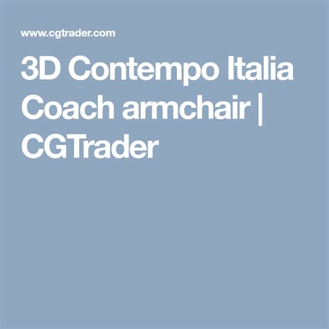 Contempo Italia Jean Marie Massaud Coach Armchair 3d Model Armchair