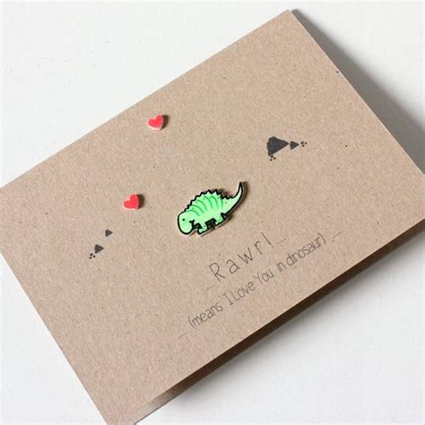 Dinosaur Anniversary Card Rawr Means I Love You By Little Silverleaf