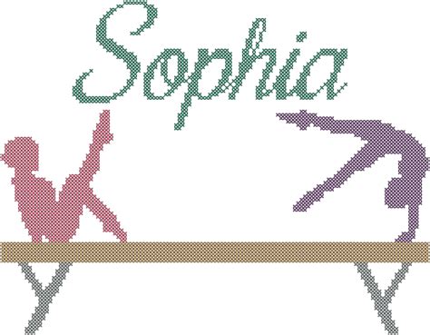 Bunny bloom cross stitch pattern. Gymnastics Balance Beam Counted Cross Stitch Name Sign PDF ...