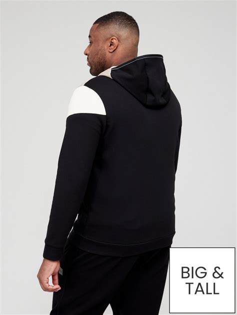 Boss Big And Tall Saggy 1 Zip Through Hoodie Black Uk