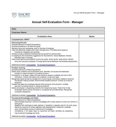 evaluation examples forms questions templatelab