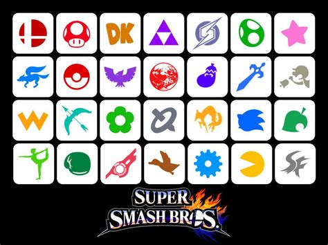 All Of Series Symbols Representing The Characters In Ssb Arranged From