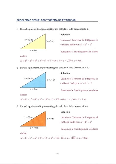 Teorema De Pitagoras Para Ninos Descargar Ejercicios Gratis Images
