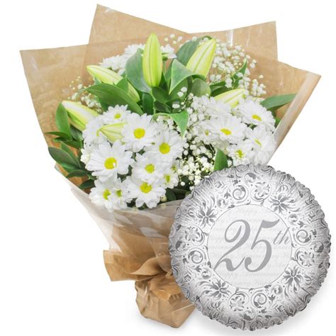 Also, every flower like lily rose, or carnation has a different anniversary story to tell. Happy 25th Anniversary Flower Bouquet | Reliable Online ...