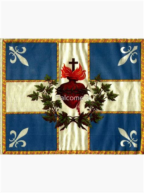 Flag Of The Sacred Heart Of Jesus Quebec Catholic Flag Photographic