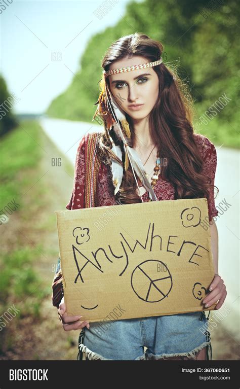 Beautiful Hippie Girl Image And Photo Free Trial Bigstock