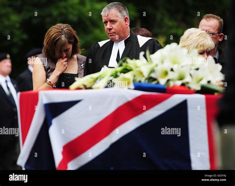 Karen Upton The Wife Of Warrant Officer Sean Upton Watches His Coffin