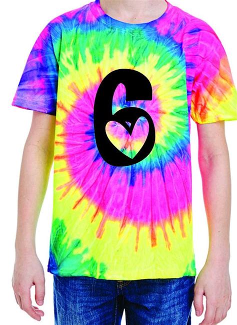 Makes way less mess than the normal method a. Tie Dye Shirt, Kids 6th birthday Number Shirt, neon tie ...