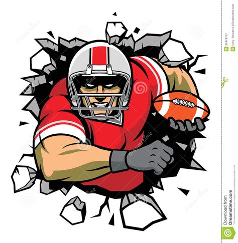 Breaking The Wall Stock Vector Image Of Football Athlete