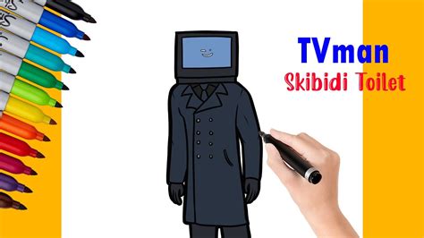 How To Draw Tv Man From Skibidi Toilet Step By Step Tutorial Youtube