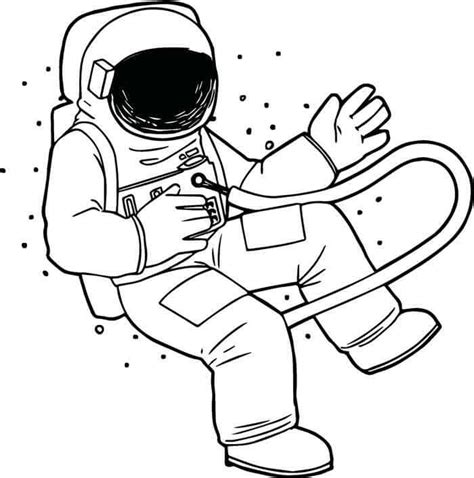 Astronauta Básico para colorear imprimir e dibujar ColoringOnly