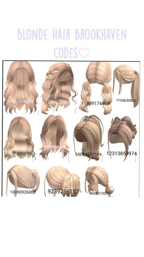 Blonde Hair Brookhaven Codes♡ In 2023 Blonde Hair Roblox Coding