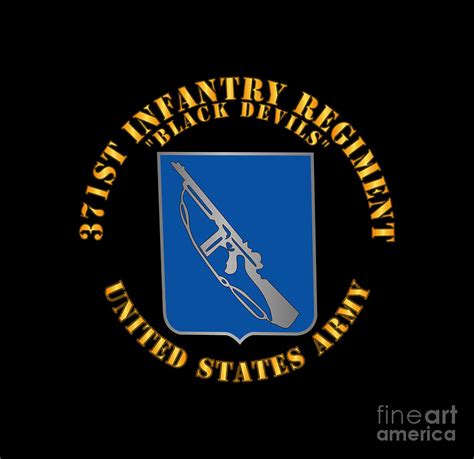Army 371st Infantry Regiment Dui Black Devils Digital Art By Tom