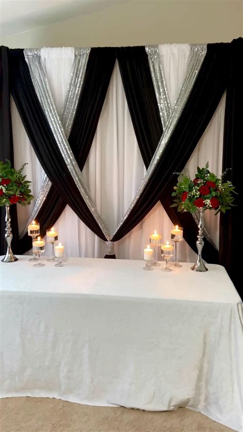 Black And Silver Backdrop Video In 2021 Prom Decor Wedding Stage