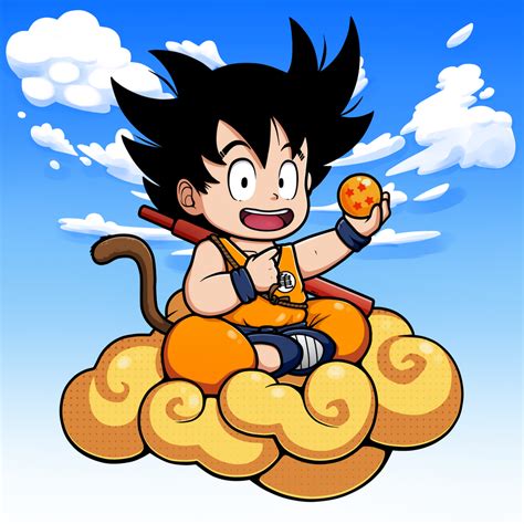 Goku Riding The Nimbus Cloud By Mary Fflufybird On Deviantart