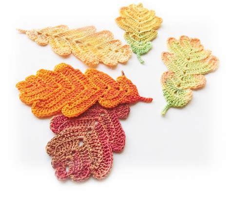 Crochet Pattern Autumn Leaves Crochet Leaf Pattern Fall Etsy