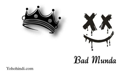 Two Black And White Crowns With The Words Bad Mundo Written On Them In