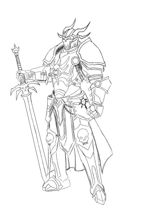 Fantasy Knight Sketch Wip Coloring Sheets Coloring Pages Character