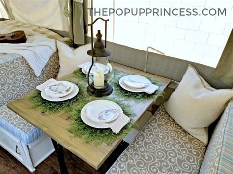 Diy Farmhouse Camper Table The Pop Up Princess In 2022 Camper Table