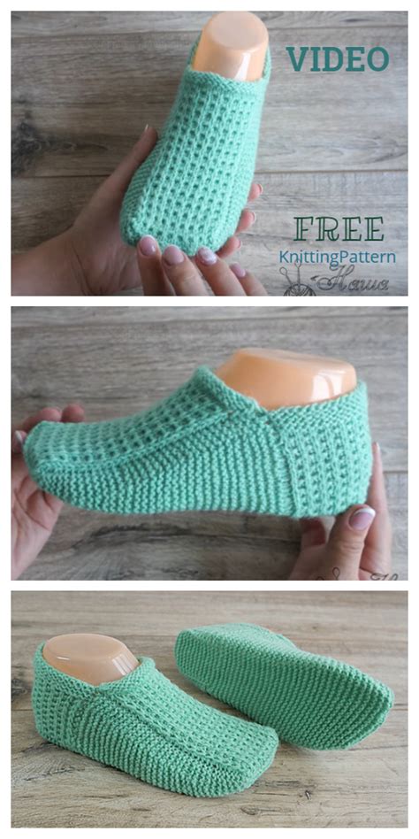 Knit Seamless Slippers Free Knitting Pattern Video Knitting Pattern