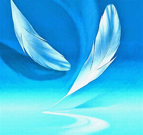 Wallpaper Refleksi Bulu Biru Burung Gelombang Daun Bunga Sayap
