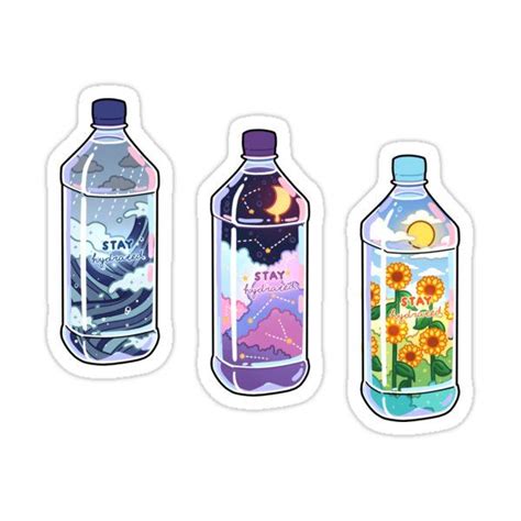 Stay Hydrated Bottle Sticker By Leenhiddles Kawaii Stickers