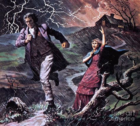 Heathcliff And Cathy From The Novel Wuthering Heights Painting By