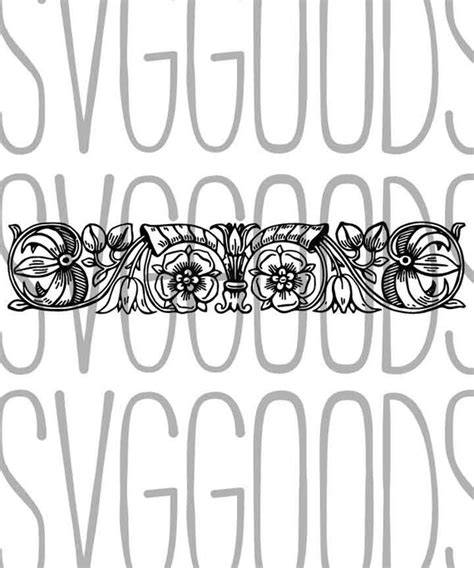 Flower Dxf Floral Banner Dxf Vintage Flowers Dxf Lilies