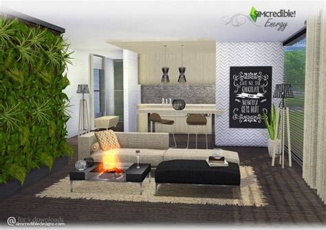 Energy Versatile Modern Livingroom At Simcredible Designs 4 Sims 4