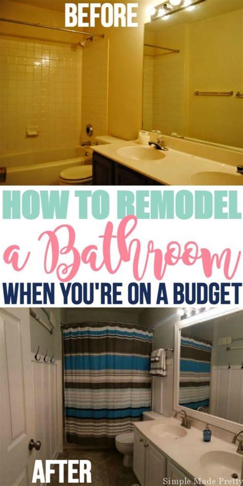 The subsequent bathroom remodel was completed with a budget of around $1,500. How to Remodel Your Bathroom on a Budget - Simple Made Pretty