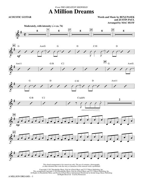 A Million Dreams - Acoustic Guitar sheet music by Mac Huff (Choral