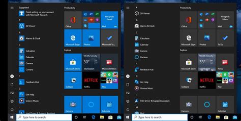 A Closer Look At Windows 10s New Start Menu With Theme Aware Tiles