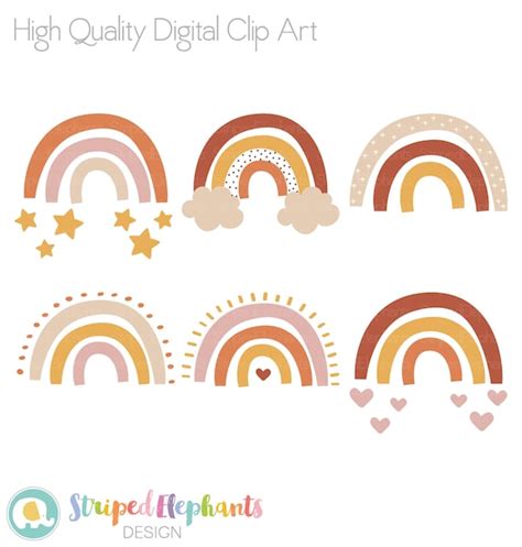 Over The Rainbow Clipart Collage Sheets Craft Supplies And Tools