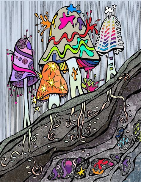 Trippy Mushroom Drawing At Getdrawings Free Download