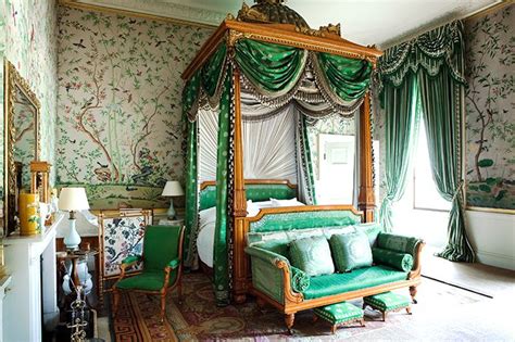A Guest Bedroom At Chatsworth House Near Bakewell Derbyshire England