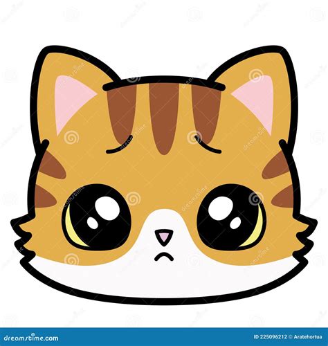 Isolated Cute Sad Cat Emoji Stock Illustration Illustration Of Animal