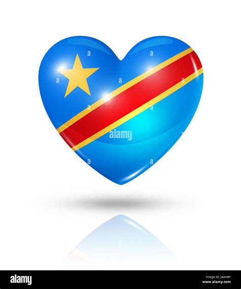 Flag Congo Love In Love Fell In Love Zaire Heart Pictogram