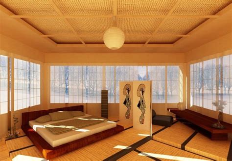 You may also place the futon mattress directly on the floor. Bedroom in Japanese style